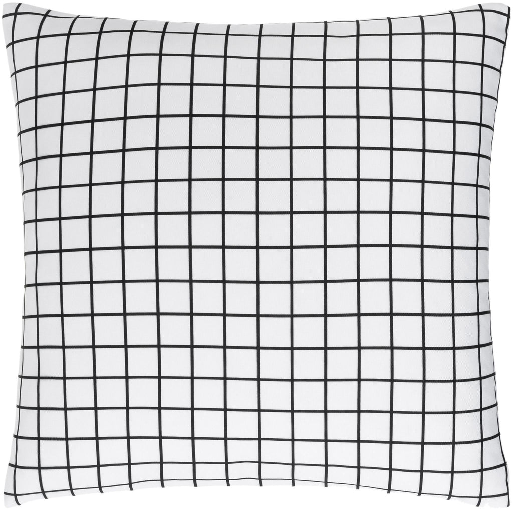 Surya Check CEK-002 Black Off-White 18"H x 18"W Pillow Kit