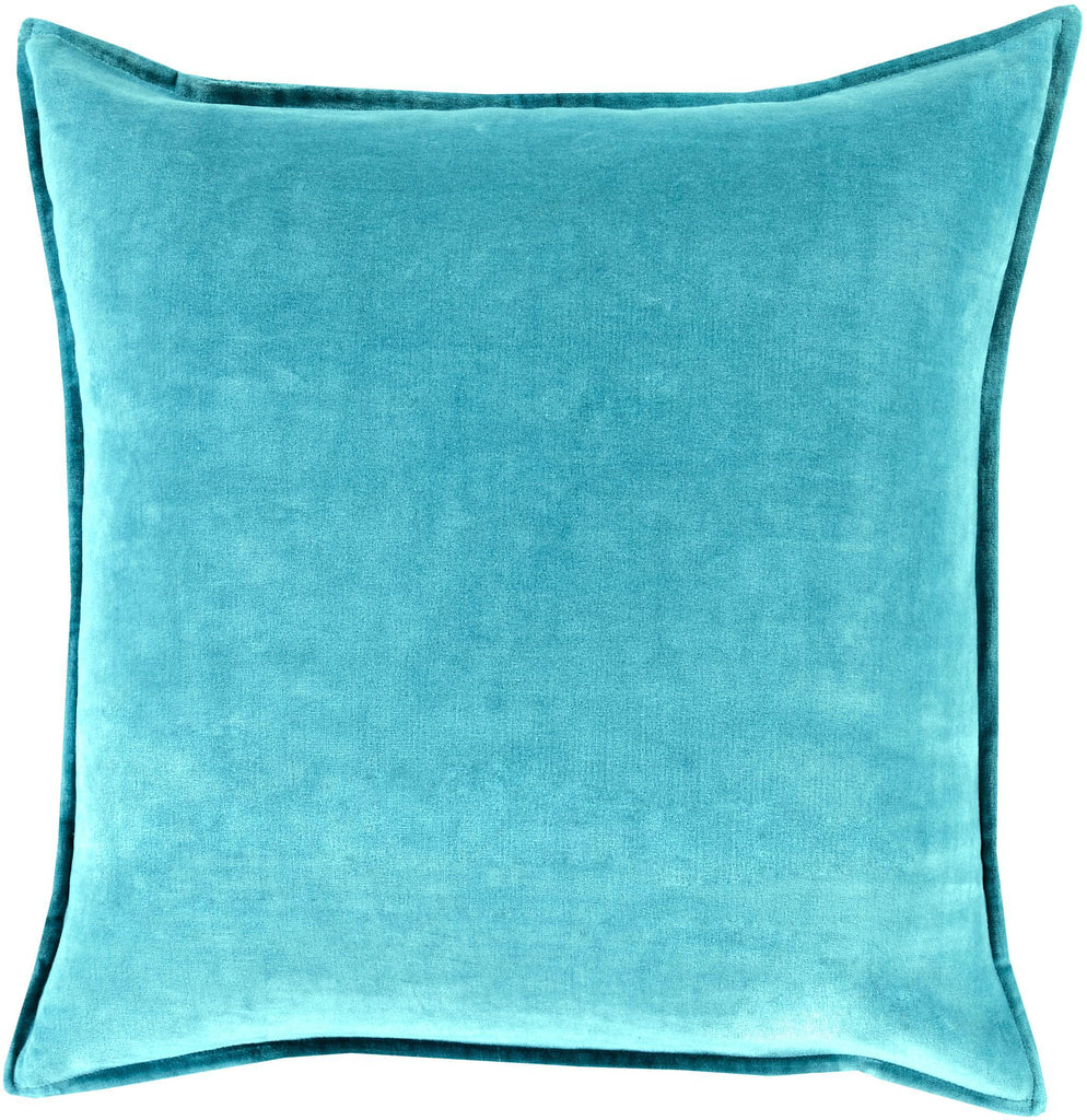 Surya Cotton Velvet CV-019 Aqua 18"H x 18"W Pillow Kit