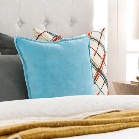 Surya Cotton Velvet CV-019 Aqua 20"H x 20"W Pillow Kit