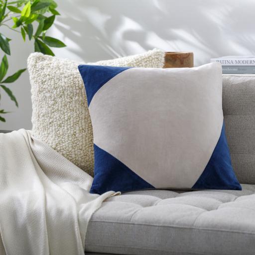 Surya Cotton Velvet CV-077 Dark Blue Wheat 22"H x 22"W Pillow Kit