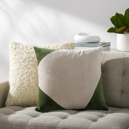 Surya Cotton Velvet CV-081 Grass Green Wheat 18"H x 18"W Pillow Kit