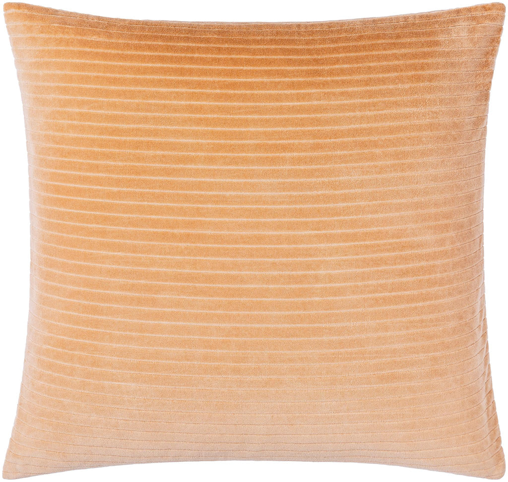Surya Cotton Velvet Stripes CV-087 Camel 18"H x 18"W Pillow Kit