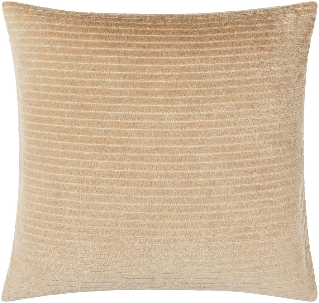 Surya Cotton Velvet Stripes CV-093 Tan 18"H x 18"W Pillow Kit