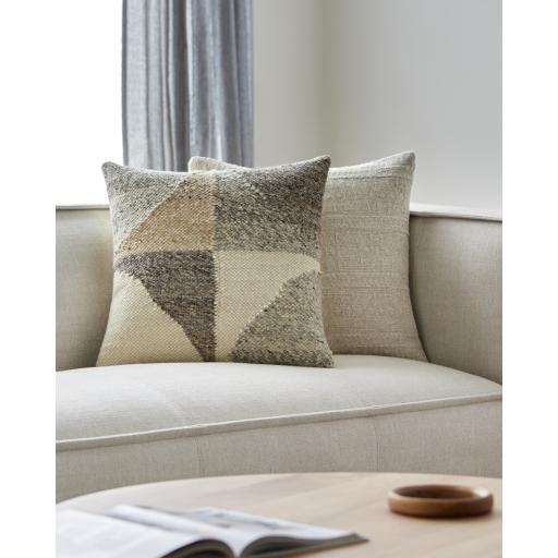 Surya Deccan Traps DTP-002 Beige Gray 20"H x 20"W Pillow Kit
