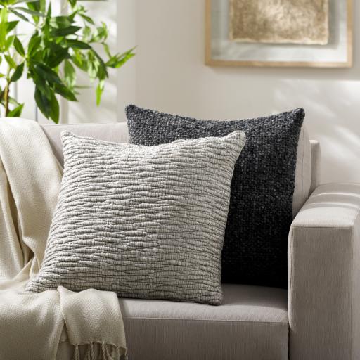 Surya Elowyn EYN-002 Black Medium Gray 18"H x 18"W Pillow Kit