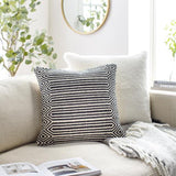 Surya Global Stripe GSE-001 Black Ivory 20"H x 20"W Pillow Kit
