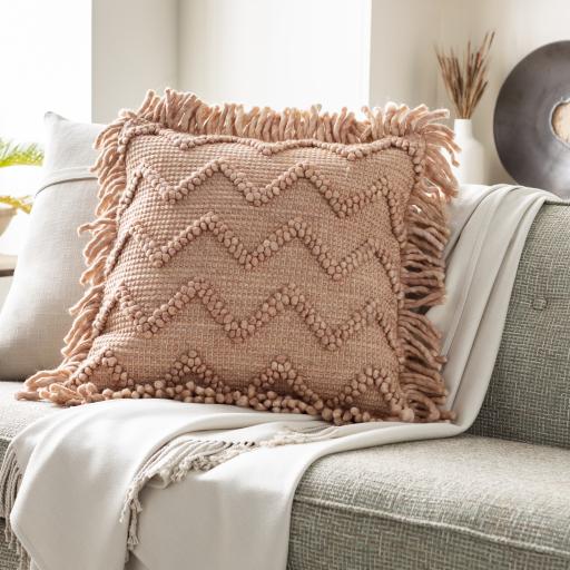 Surya Hylia HYL-002 Dusty Pink Light Beige 20"H x 20"W Pillow Kit