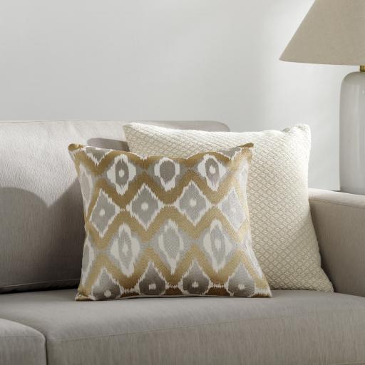 Surya Ikat Luxe IKL-002 Ivory Light Gray 22"H x 22"W Pillow Kit