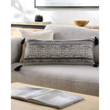 Surya Janya JNY-004 Black Light Beige 14"H x 32"W Pillow Kit