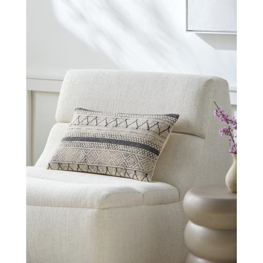 Surya Janya JNY-022 Black Light Beige 20"H x 20"W Pillow Kit