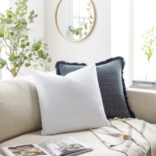 Surya Linen Solid LSL-003 White 18"H x 18"W Pillow Kit