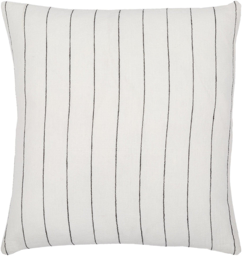 Surya Linen Stripe Buttoned LNB-001 18"H x 18"W Pillow Kit