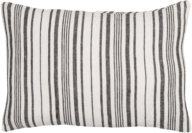 Surya Linen Stripe Buttoned LNB-002 20"H x 20"W Pillow Kit