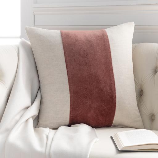 Surya Moza MZA-005 Brick Red Light Beige 20"H x 20"W Pillow Kit