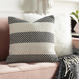 Surya Ryder RDE-003 Black Ivory 20"H x 20"W Pillow Kit