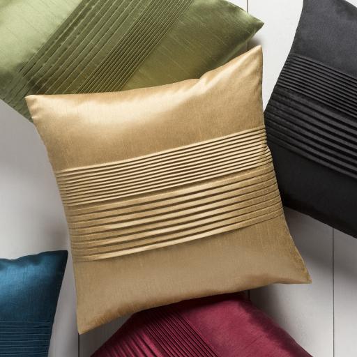 Surya Solid Pleated HH-013 Olive 22"H x 22"W Pillow Kit