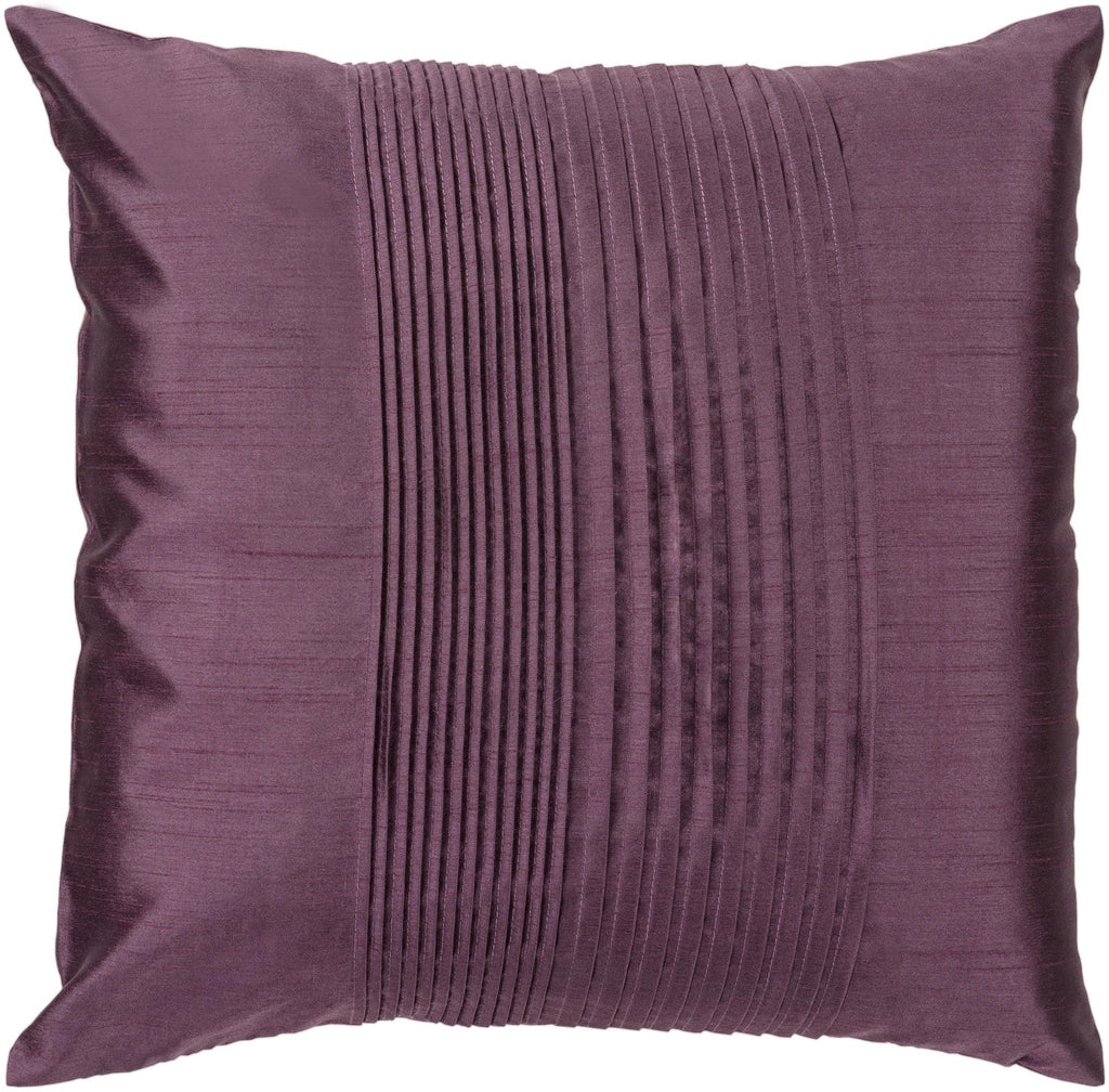 Surya Solid Pleated HH-016 Plum 22"H x 22"W Pillow Kit