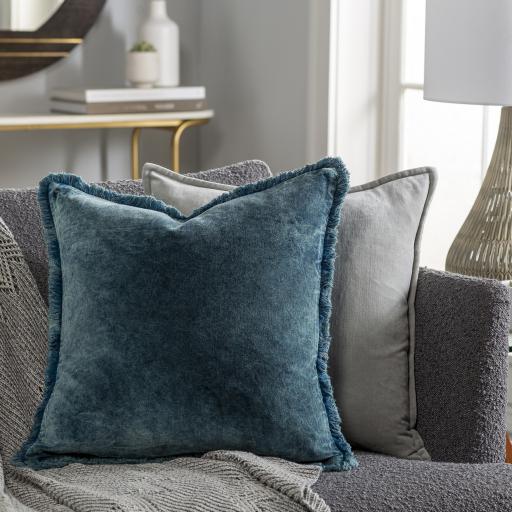 Surya Washed Cotton Velvet WCV-002 18"H x 18"W Pillow Kit