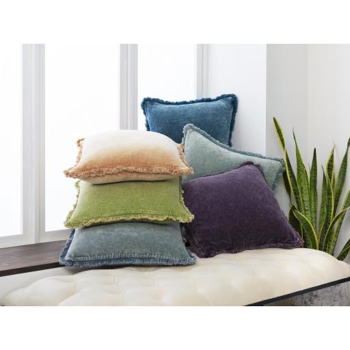 Surya Washed Cotton Velvet WCV-006 Lavender 18"H x 18"W Pillow Kit