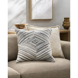 Surya Zander ZND-003 Charcoal Dark Brown 20"H x 20"W Pillow Kit