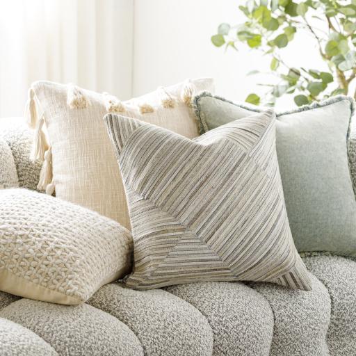 Surya Zander ZND-006 Charcoal Cream 20"H x 20"W Pillow Kit