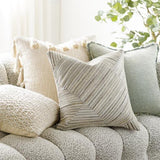 Surya Zander ZND-006 Charcoal Cream 20"H x 20"W Pillow Kit