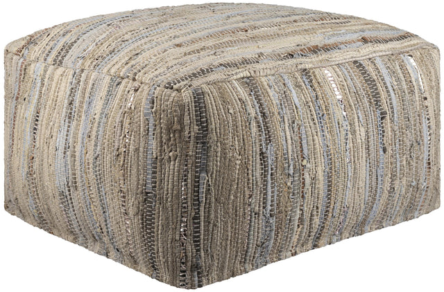 Surya Anthracite ATPF-001 13"H x 24"W x 24"D Pouf