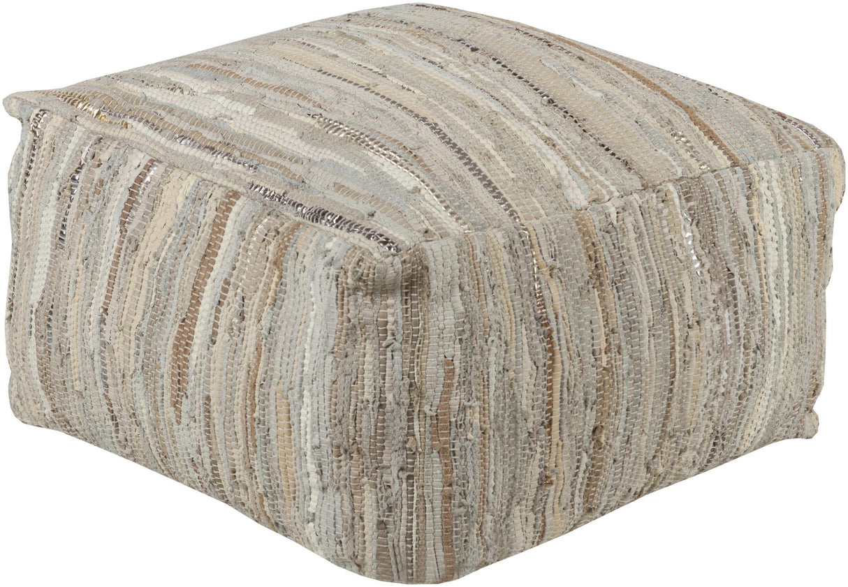 Surya Anthracite ATPF-001 13"H x 24"W x 24"D Pouf
