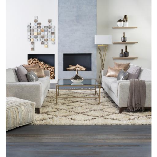 Surya Anthracite ATPF-001 13"H x 24"W x 24"D Pouf
