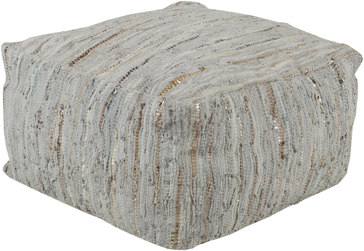 Surya Anthracite ATPF-002 13"H x 24"W x 24"D Pouf