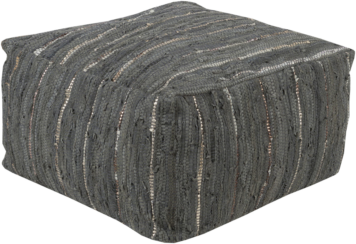 Surya Anthracite ATPF-003 13"H x 24"W x 24"D Pouf