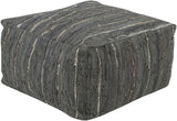 Surya Anthracite ATPF-003 13"H x 24"W x 24"D Pouf