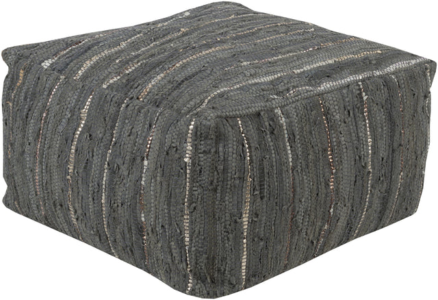 Surya Anthracite ATPF-003 13"H x 24"W x 24"D Pouf