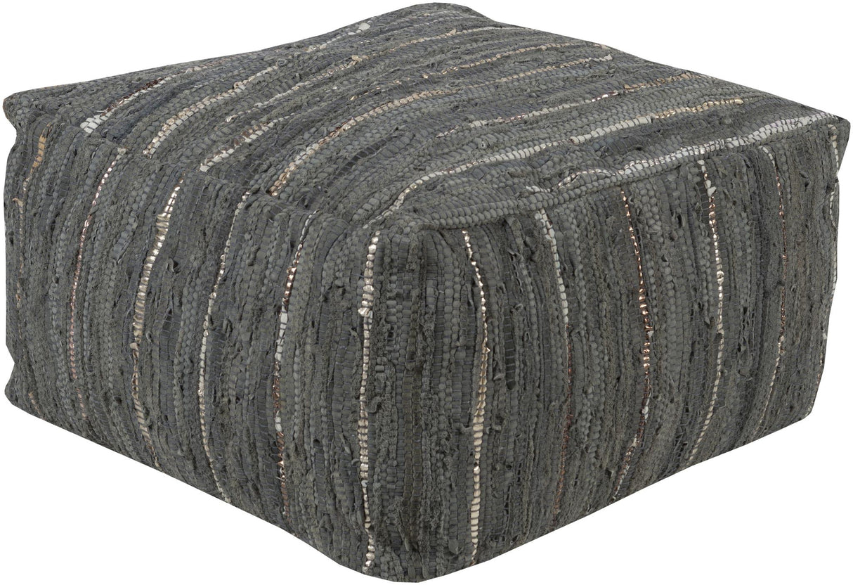 Surya Anthracite ATPF-003 13"H x 24"W x 24"D Pouf
