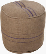 Livabliss Burlap POUF-13 17"H x 18"W x 18"D Pouf