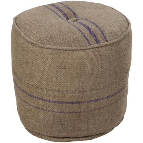 Surya Burlap POUF-13 17"H x 18"W x 18"D Pouf