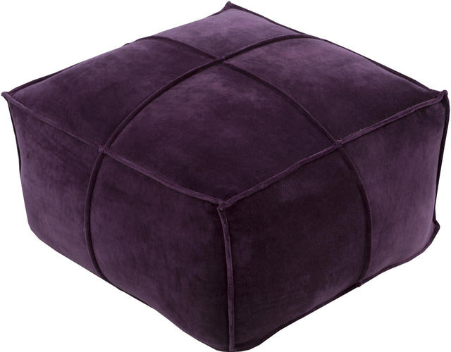 Surya Cotton Velvet CVPF-006 13"H x 24"W x 24"D Pouf