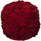 Surya Felted Floral POUF-27 14"H x 18"W x 18"D Pouf