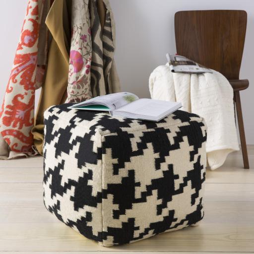 Surya Frontier POUF-173 18"H x 18"W x 18"D Pouf