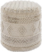 Surya Hilna HNPF-001 Beige Black 16"H x 18"W x 18"D Pouf