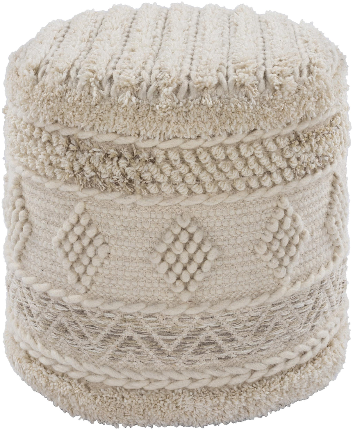 Surya Hilna HNPF-001 16"H x 18"W x 18"D Pouf