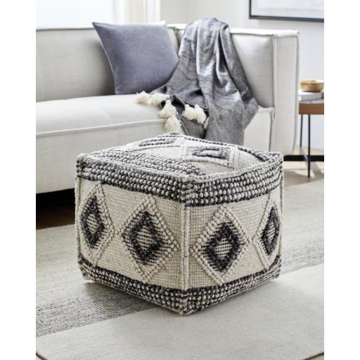 Surya Hygge HGPF-001 18"H x 18"W x 18"D Pouf