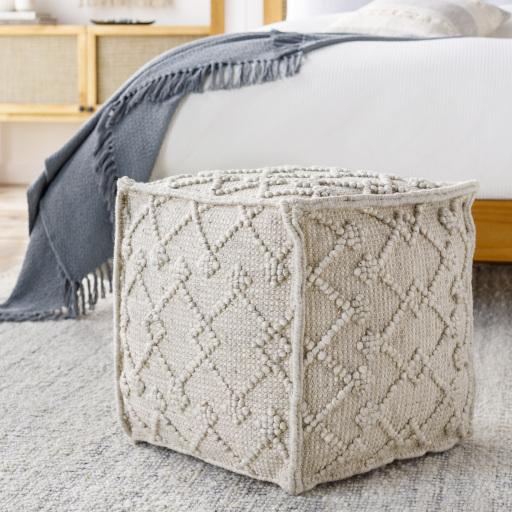 Surya Hygge HGPF-002 18"H x 18"W x 18"D Pouf