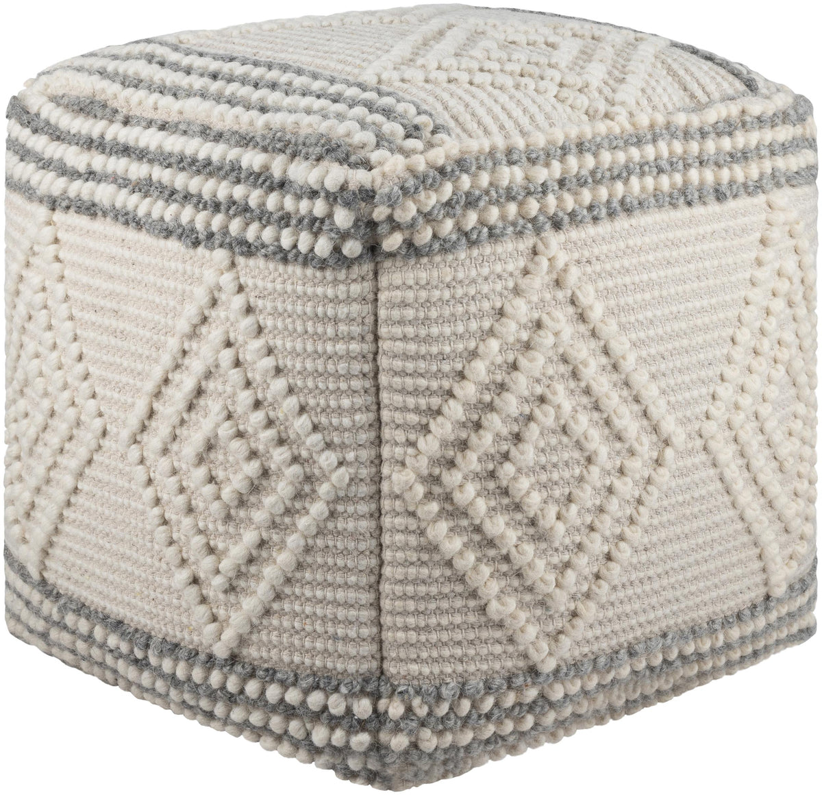 Surya Hygge HGPF-003 18"H x 18"W x 18"D Pouf