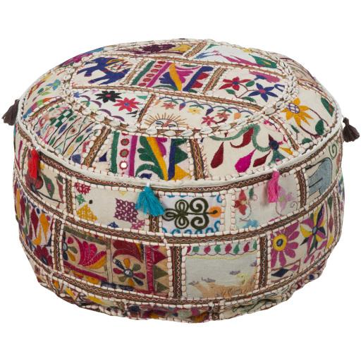 Surya Karma POUF-92 12"H x 22"W x 22"D Pouf