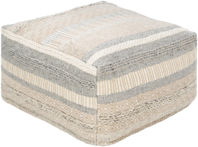 Surya Lorens LRPF-001 13"H x 24"W x 24"D Pouf