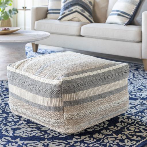 Surya Lorens LRPF-001 13"H x 24"W x 24"D Pouf