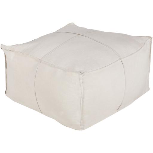 Surya Solid Linen SLPH-001 13"H x 24"W x 24"D Pouf