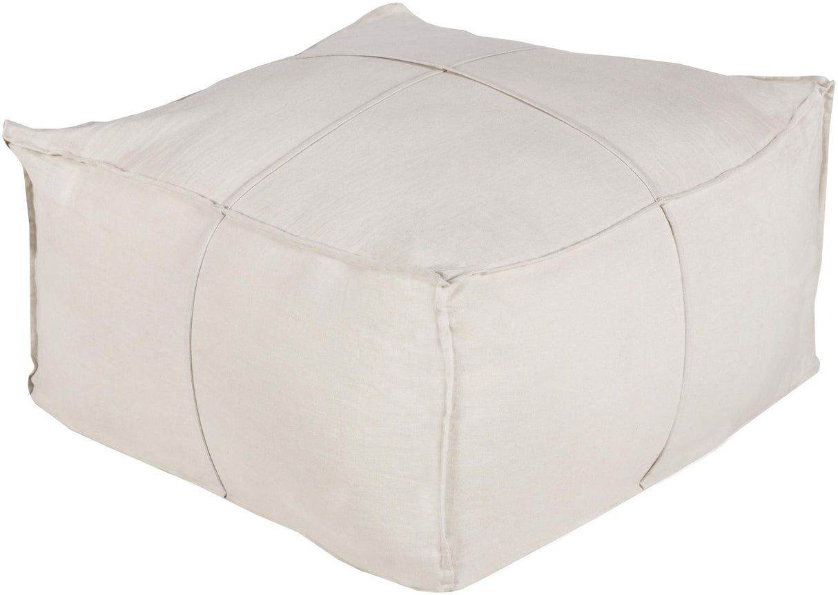 Surya Solid Linen SLPH-001 13"H x 24"W x 24"D Pouf