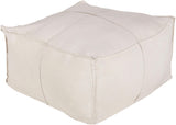 Livabliss Solid Linen SLPH-001 13"H x 24"W x 24"D Pouf
